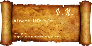 Vincze Násfa névjegykártya