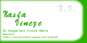 nasfa vincze business card